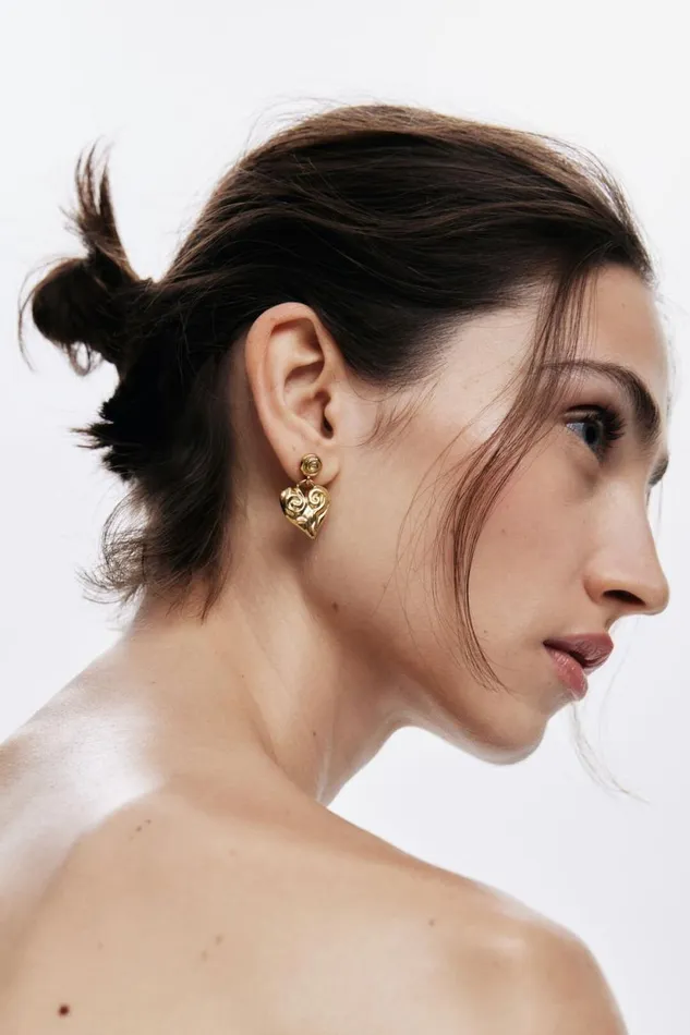 Jewelry Women Desigual Zalio Goldplated Heart Earrings Materialfinishes