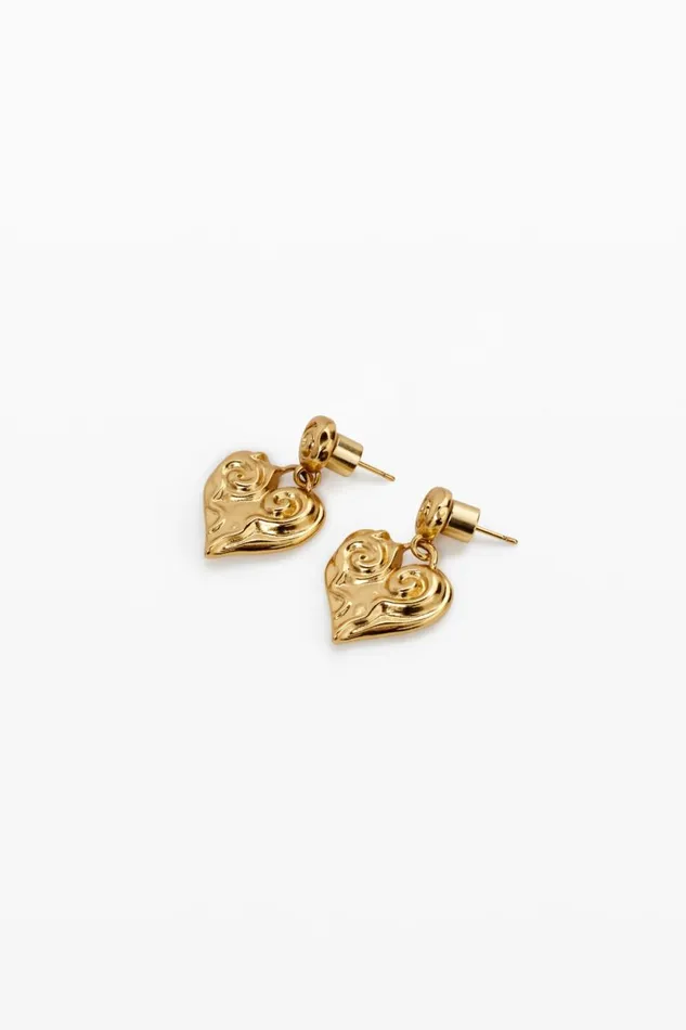 Jewelry Women Desigual Zalio Goldplated Heart Earrings Materialfinishes