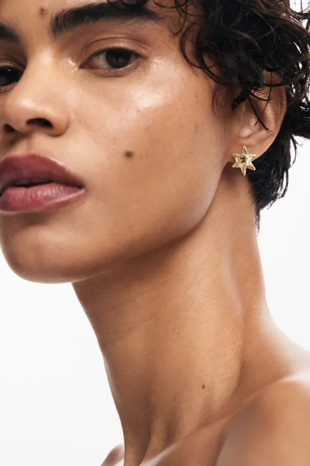 Jewelry Women Desigual Zalio Goldplated Star Earrings Materialfinishes