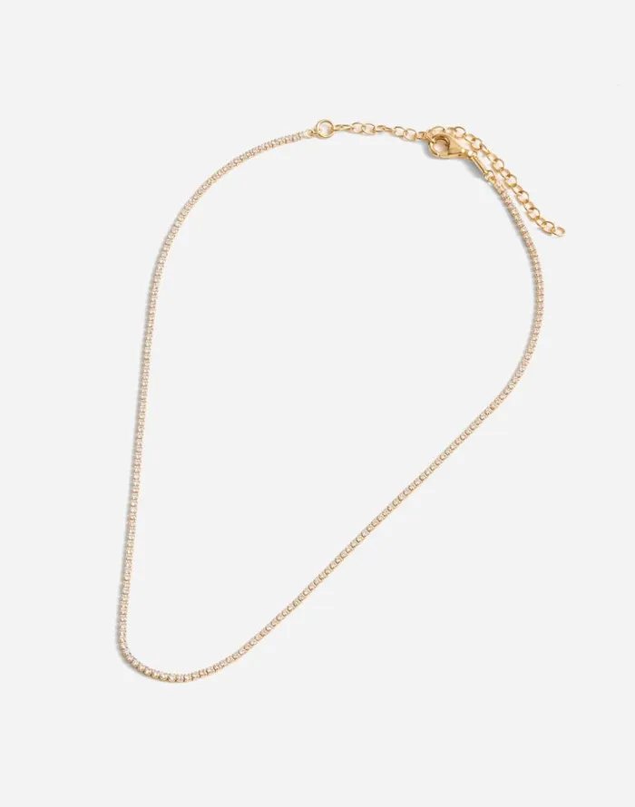 Jewelry Women Madewell DemiFine Crystal Tennis Necklace 14k Gold