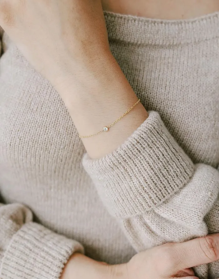 Jewelry Women Madewell Sara Patino Jewelry White Topaz Bracelet Gold