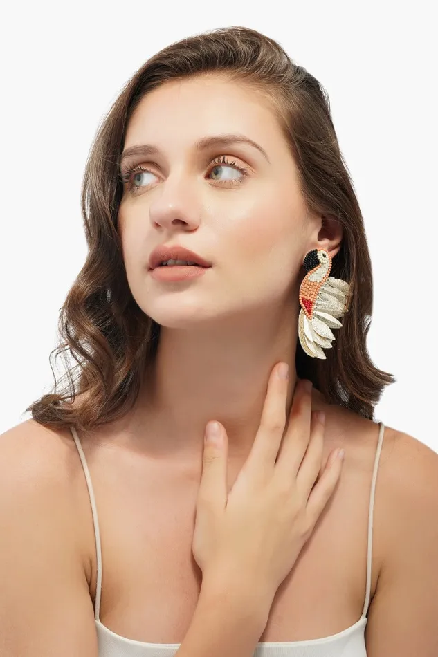 Jewelry Women Peachy Parrot Earrings America and Beyond