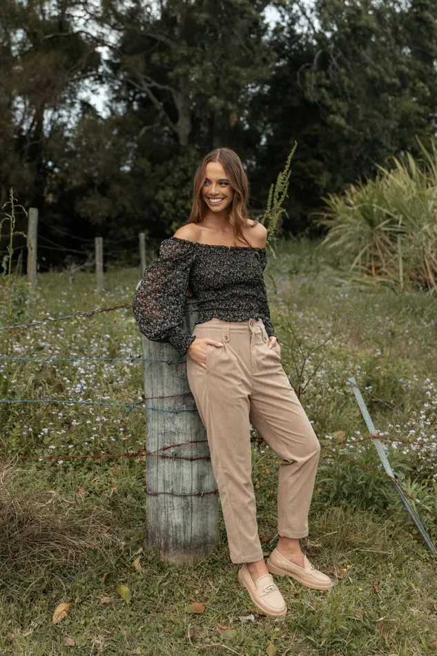 Jones Cord Pant Brown Pants Petal and Pup Women
