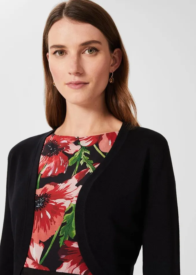 Jumpers and Cardigans Women HOBBS Carrie Bolero Black Jumpers and Cardigans Women HOBBS Carrie Bolero Black