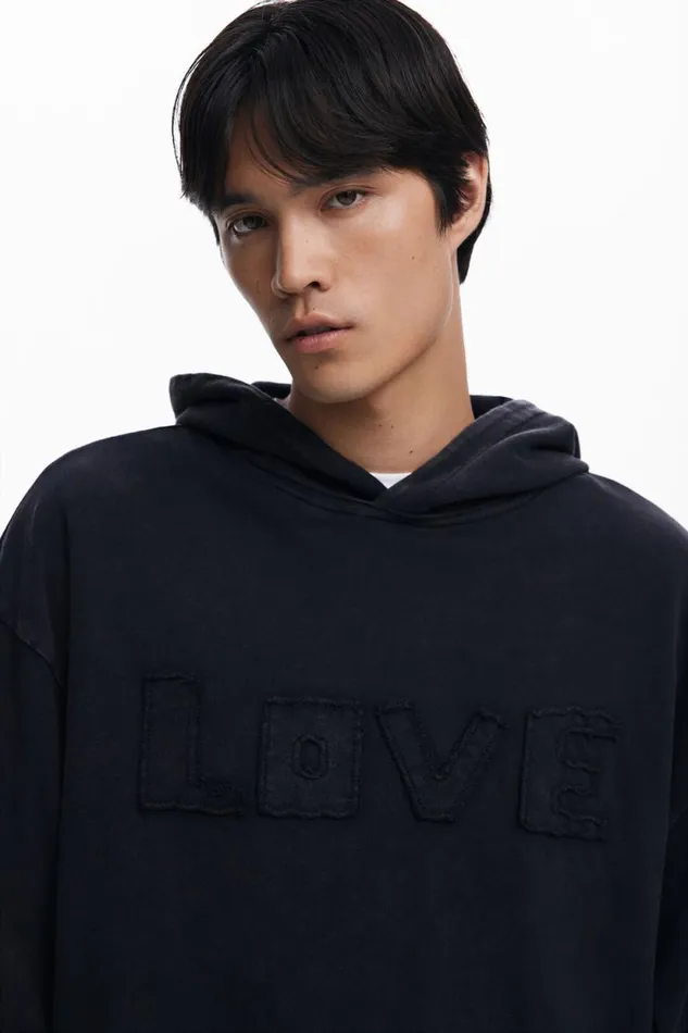 Jumpers And Sweatshirts Men Desigual Doublesleeve Sweatshirt Black
