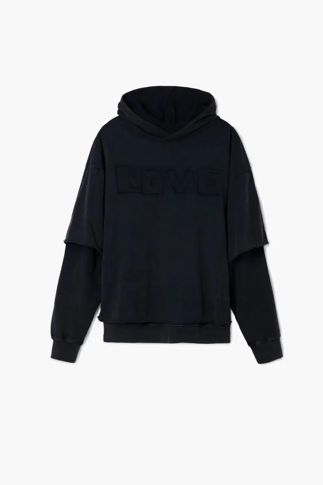 Jumpers And Sweatshirts Men Desigual Doublesleeve Sweatshirt Black
