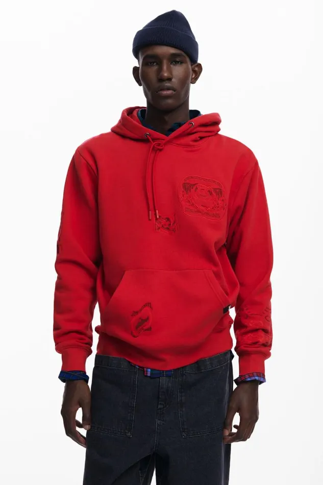 Jumpers And Sweatshirts Men Desigual Sweatshirt Red