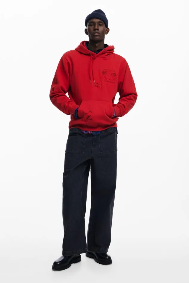 Jumpers And Sweatshirts Men Desigual Sweatshirt Red