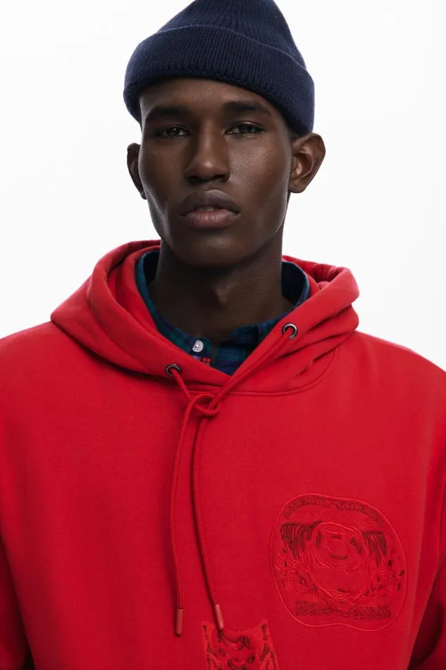 Jumpers And Sweatshirts Men Desigual Sweatshirt Red