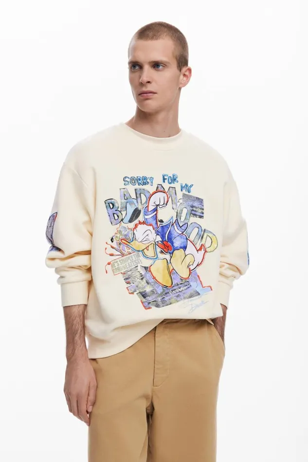 Jumpers And Sweatshirts Men Desigual Sweatshirt White