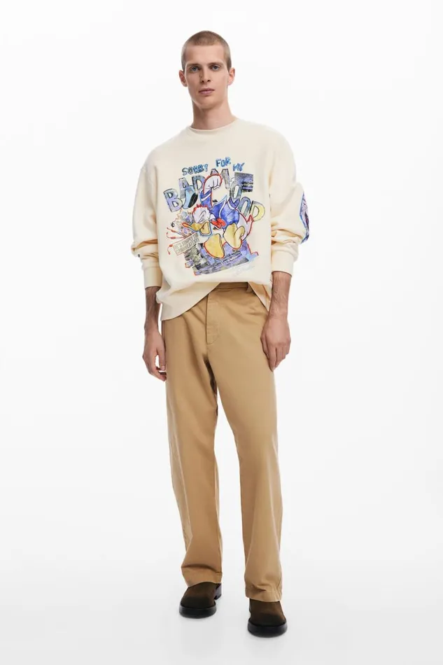 Jumpers And Sweatshirts Men Desigual Sweatshirt White