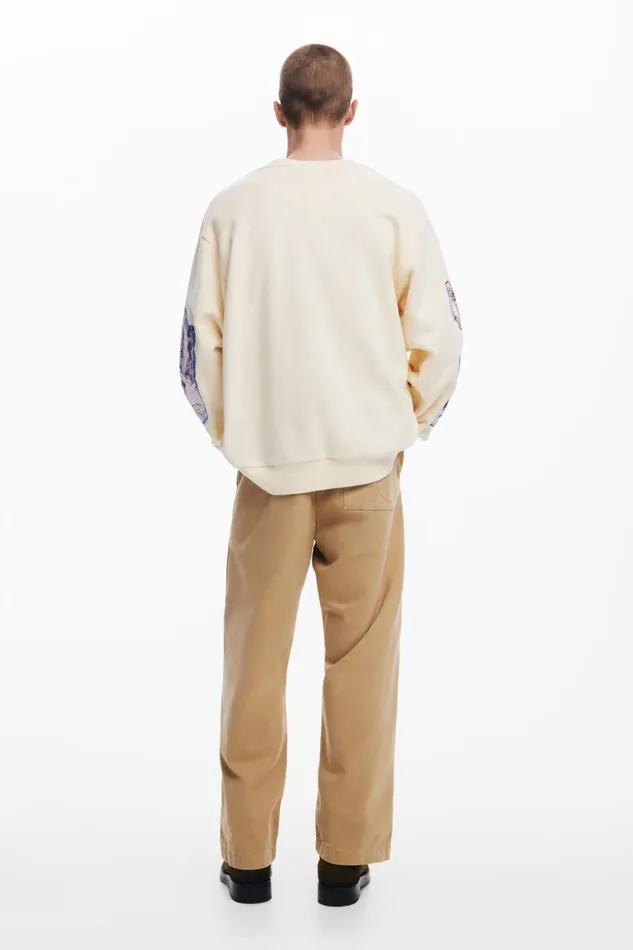 Jumpers And Sweatshirts Men Desigual Sweatshirt White