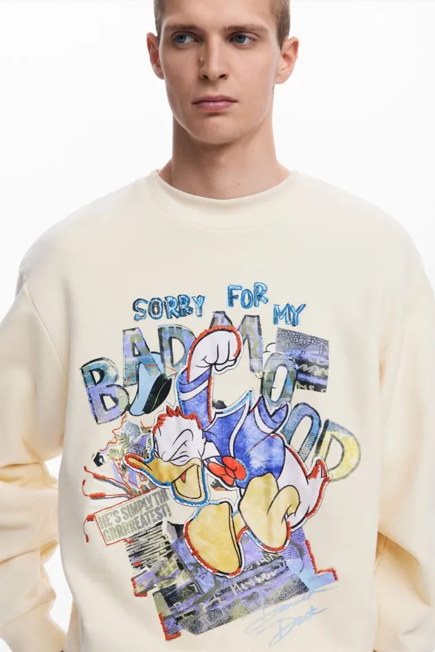 Jumpers And Sweatshirts Men Desigual Sweatshirt White
