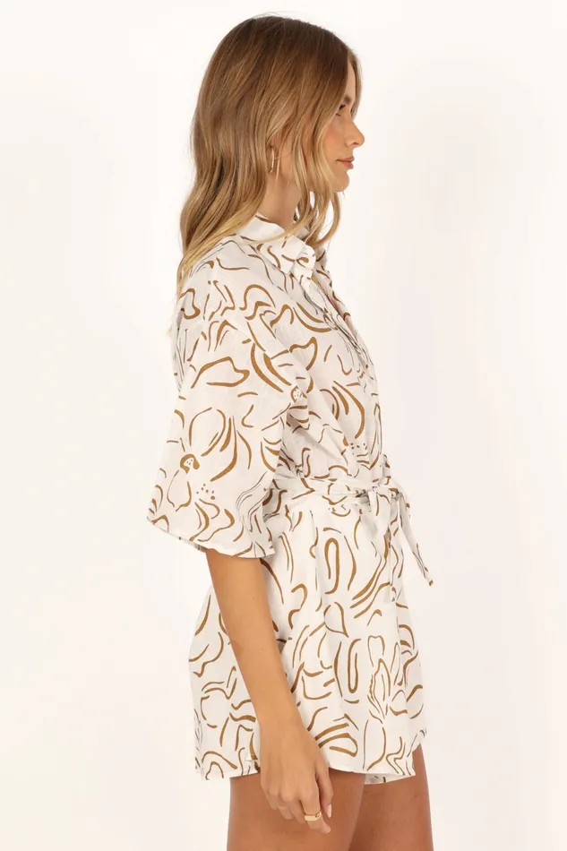 Jumpsuits and Rompers Kellie Romper WhiteBeige Petal and Pup Women
