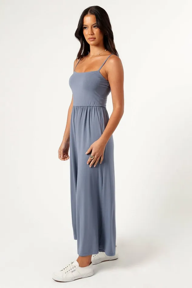 Jumpsuits and Rompers Women Kameron Knit Jumpsuit Dusty Blue Petal and Pup