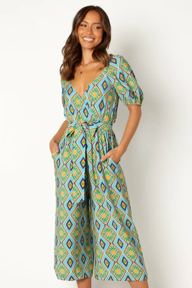 Jumpsuits and Rompers Women Petal and Pup Hermione Wide Leg Jumpsuit Blue