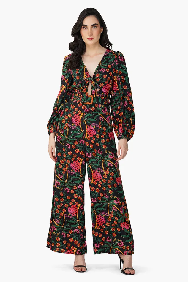 Jumpsuits Women America and Beyond Black Autumn Flora Embellished Jumpsuit