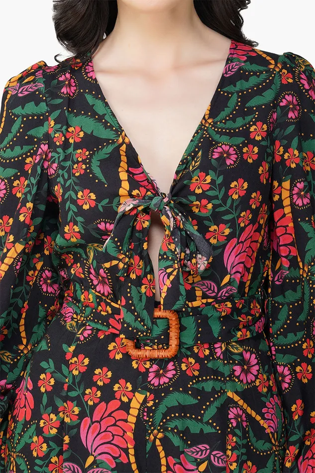 Jumpsuits Women America and Beyond Black Autumn Flora Embellished Jumpsuit