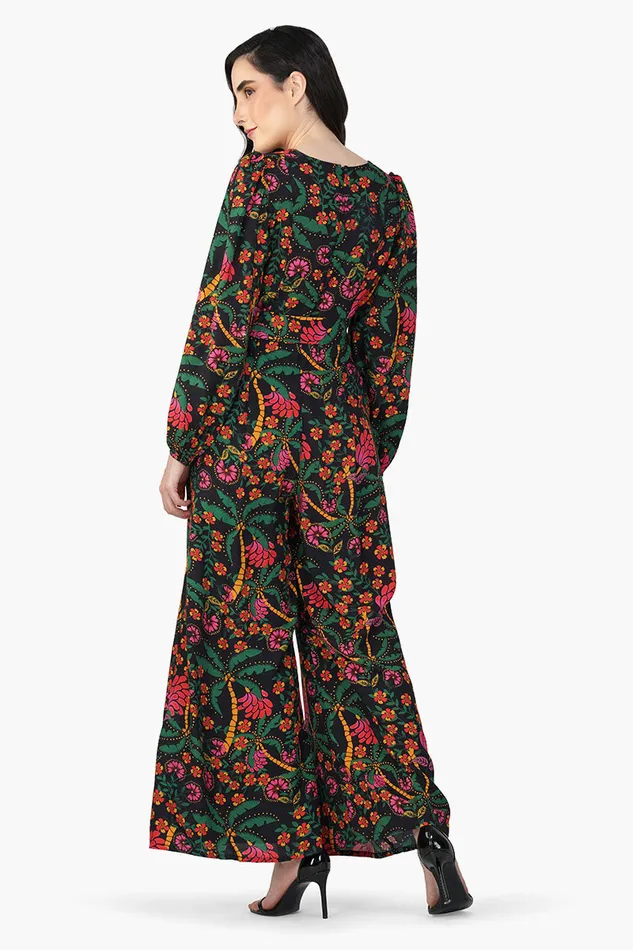 Jumpsuits Women America and Beyond Black Autumn Flora Embellished Jumpsuit