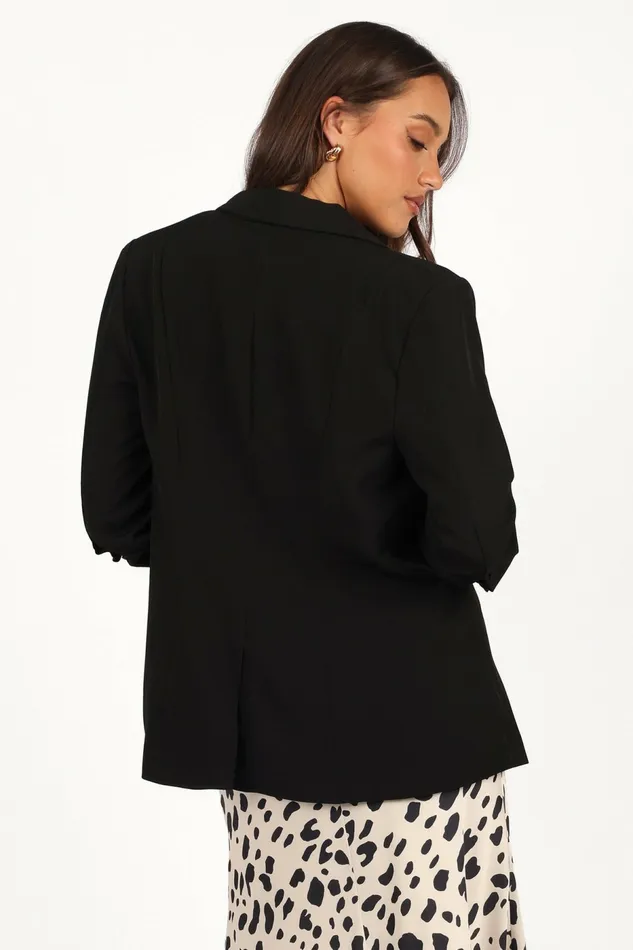 Kelby Slouch Sleeve Blazer Black Jackets and Coats Petal and Pup Women