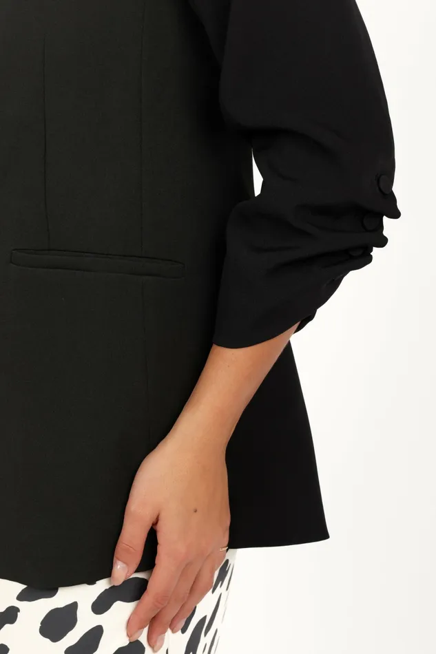 Kelby Slouch Sleeve Blazer Black Jackets and Coats Petal and Pup Women