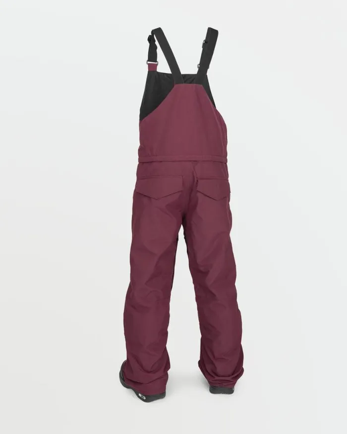 Kids Barkley Insulated Bib Overalls 8211 Burgundy Kids Volcom Pants