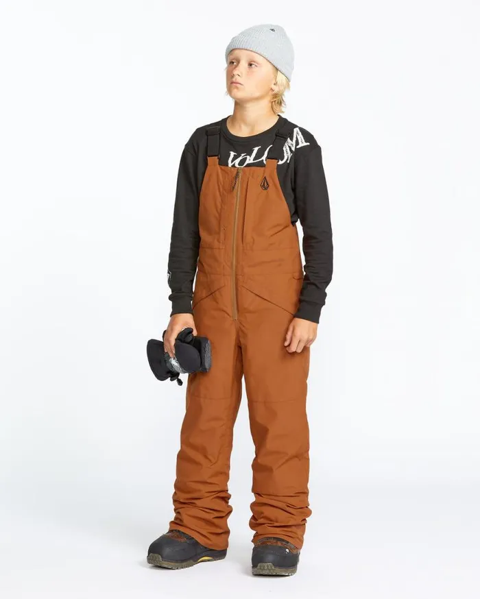 Kids Barkley Insulated Bib Overalls 8211 Caramel Kids Volcom Pants