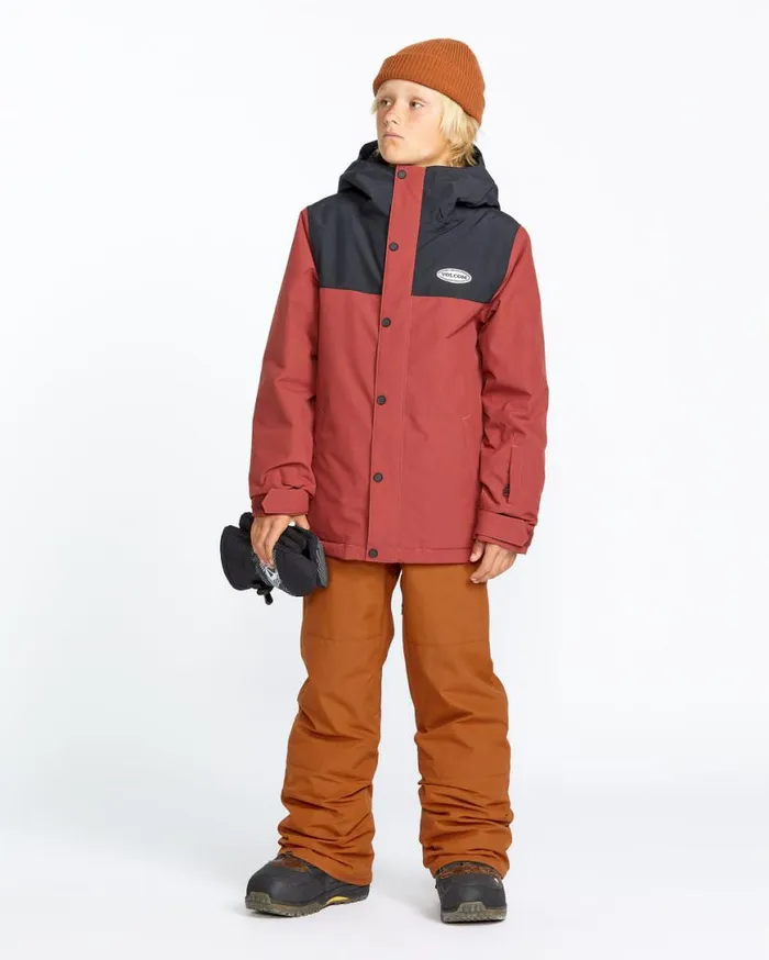Kids Barkley Insulated Bib Overalls 8211 Caramel Kids Volcom Pants
