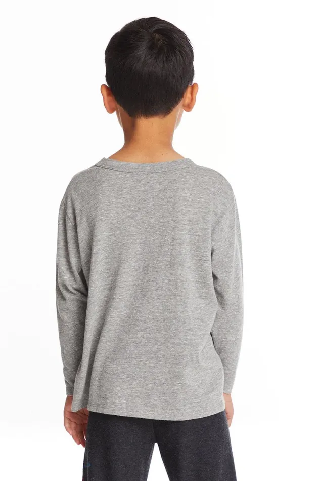 Kids Chaser Brand Boys Rocketships Boys Long Sleeve Crew Neck Tee