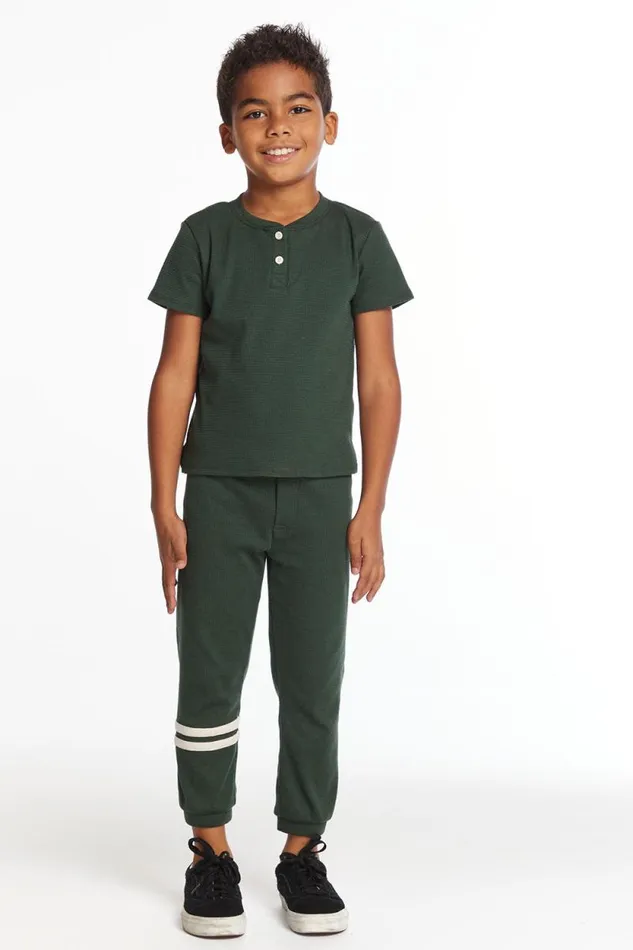 Kids Chaser Brand Boys Safari Green Boys Henley
