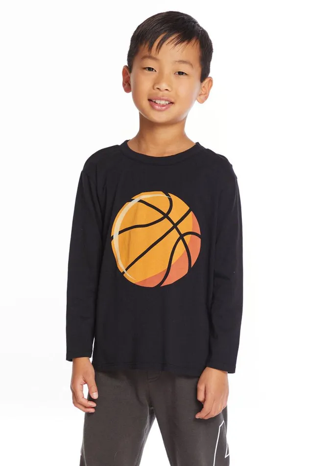 Kids Chaser Brand Boys Slam Dunks Boys Long Sleeve Crew Neck Tee