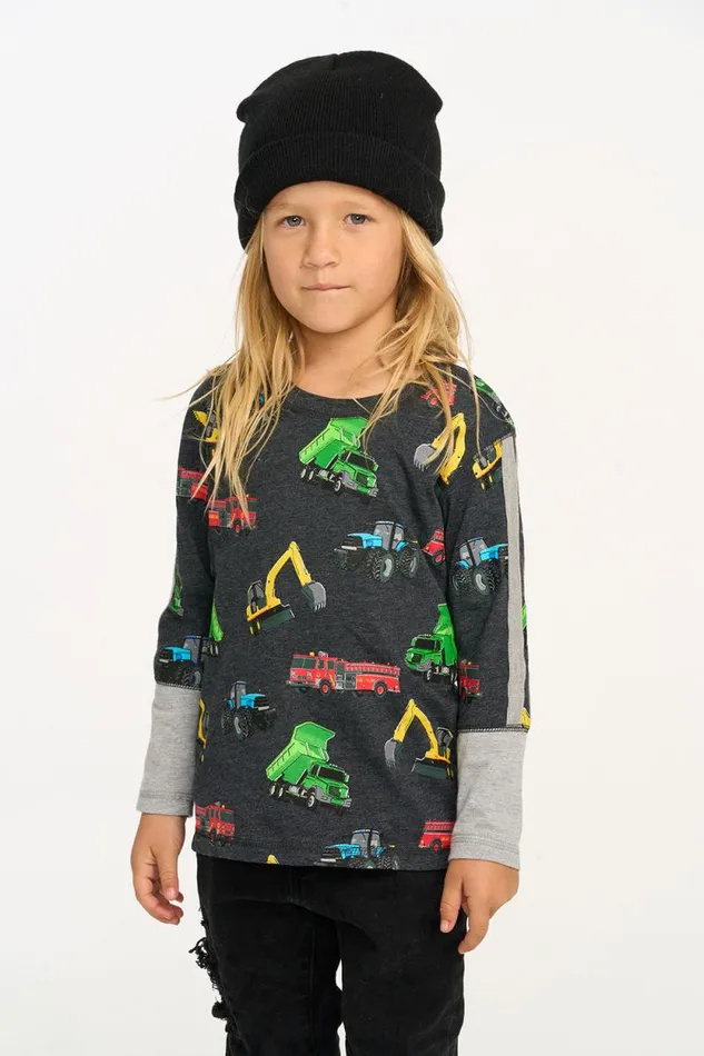 Kids Chaser Brand Boys Work Trucks Long Sleeve