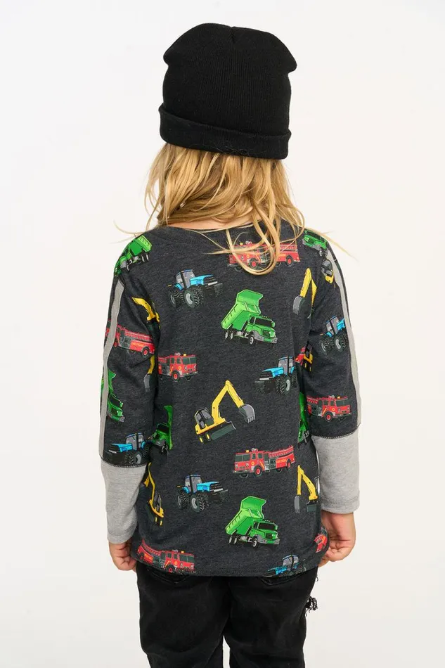 Kids Chaser Brand Boys Work Trucks Long Sleeve