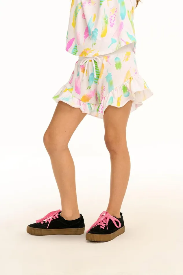 Kids Chaser Brand Girls Feathers Grotto Shorts