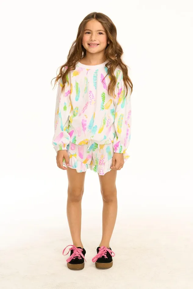 Kids Chaser Brand Girls Feathers Grotto Shorts