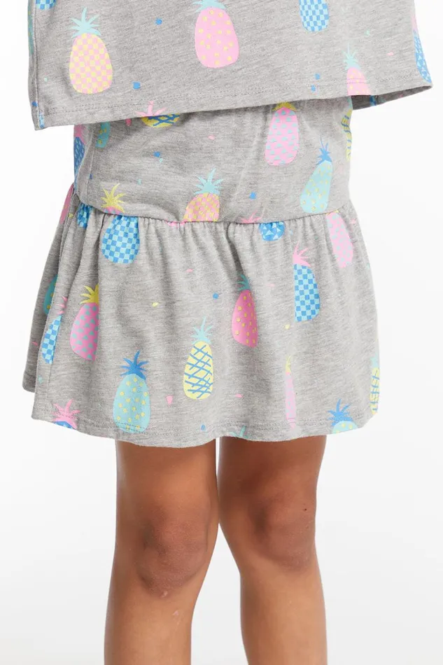 Kids Chaser Brand Girls Multi Pineapple Girls Peplum Skort