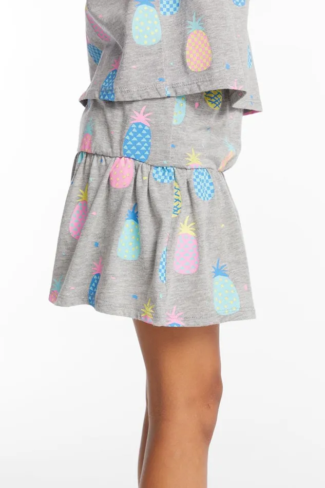 Kids Chaser Brand Girls Multi Pineapple Girls Peplum Skort