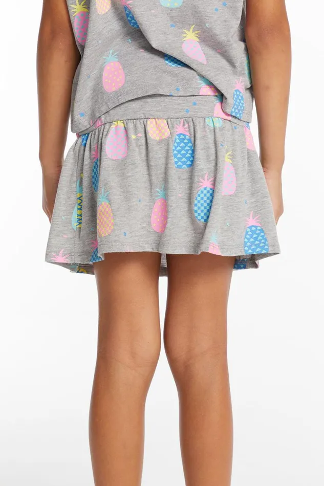 Kids Chaser Brand Girls Multi Pineapple Girls Peplum Skort