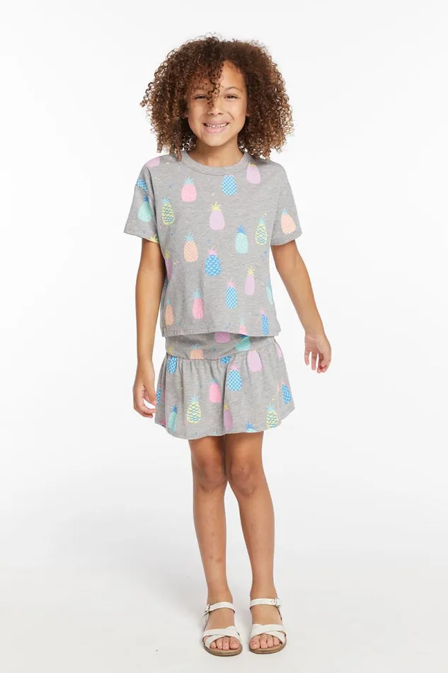 Kids Chaser Brand Girls Multi Pineapple Girls Peplum Skort