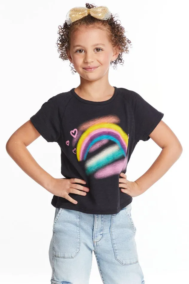 Kids Chaser Brand Girls Ride The Rainbow Girls Tee