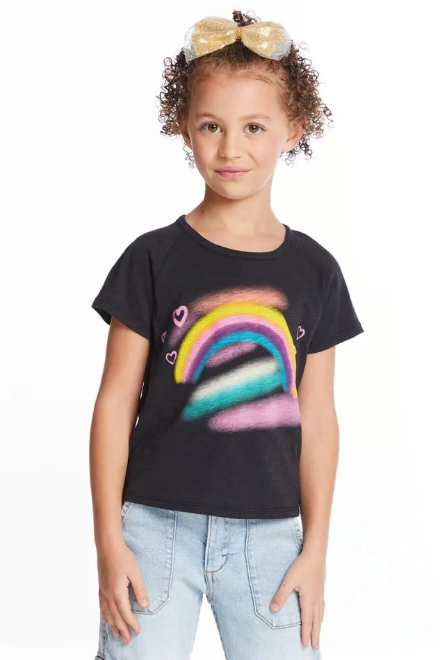 Kids Chaser Brand Girls Ride The Rainbow Girls Tee