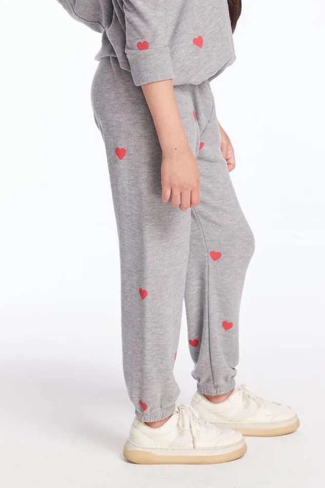 Kids Chaser Brand Girls Tiny Hearts Girls Sweatpants