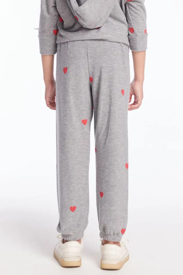 Kids Chaser Brand Girls Tiny Hearts Girls Sweatpants