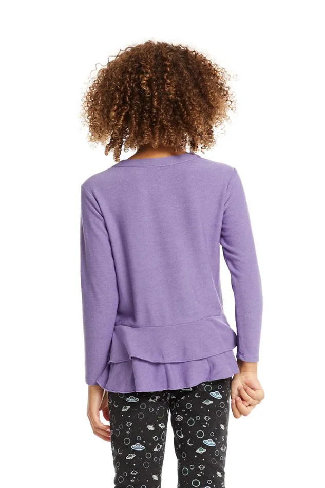 Kids Chaser Brand Girls Veronica Purple Long Sleeve Tee