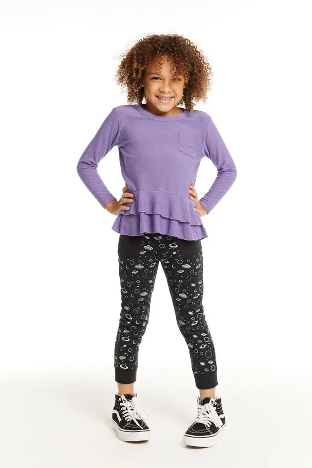 Kids Chaser Brand Girls Veronica Purple Long Sleeve Tee