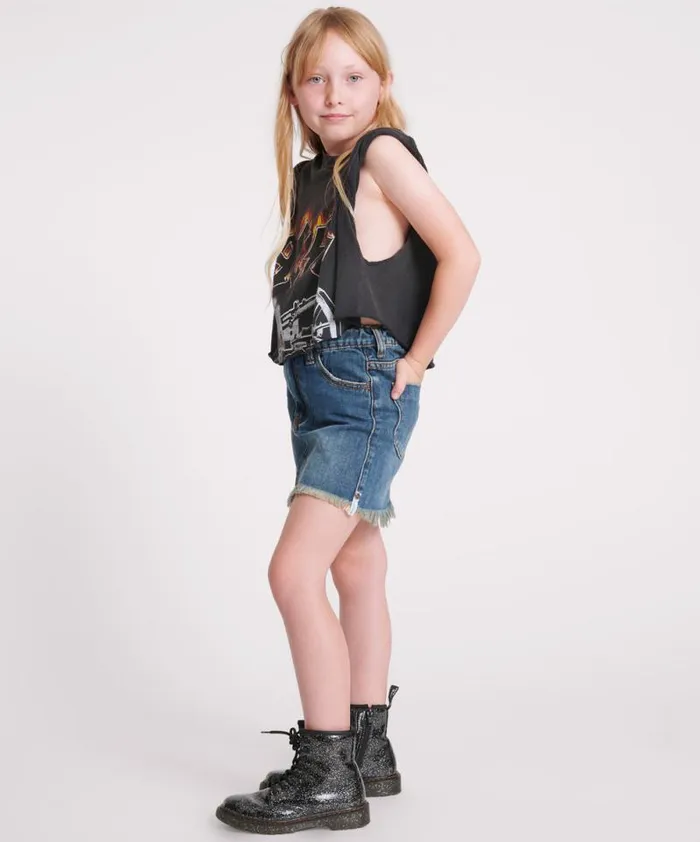Kids KIDS DIRTY INDIGO 2020 MINI HIGH WAIST DENIM SKIRT One Teaspoon Kids