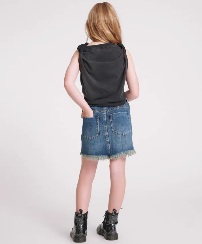 Kids KIDS DIRTY INDIGO 2020 MINI HIGH WAIST DENIM SKIRT One Teaspoon Kids