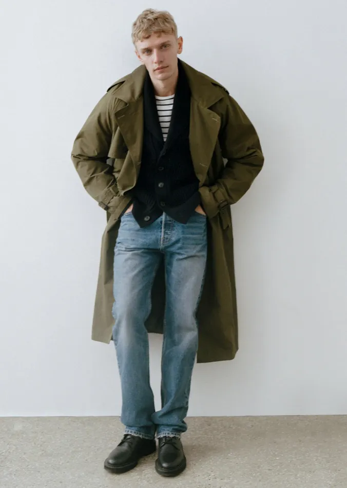 KIERAN TRENCH COAT Olive Green Men Nili Lotan Jackets and Coats