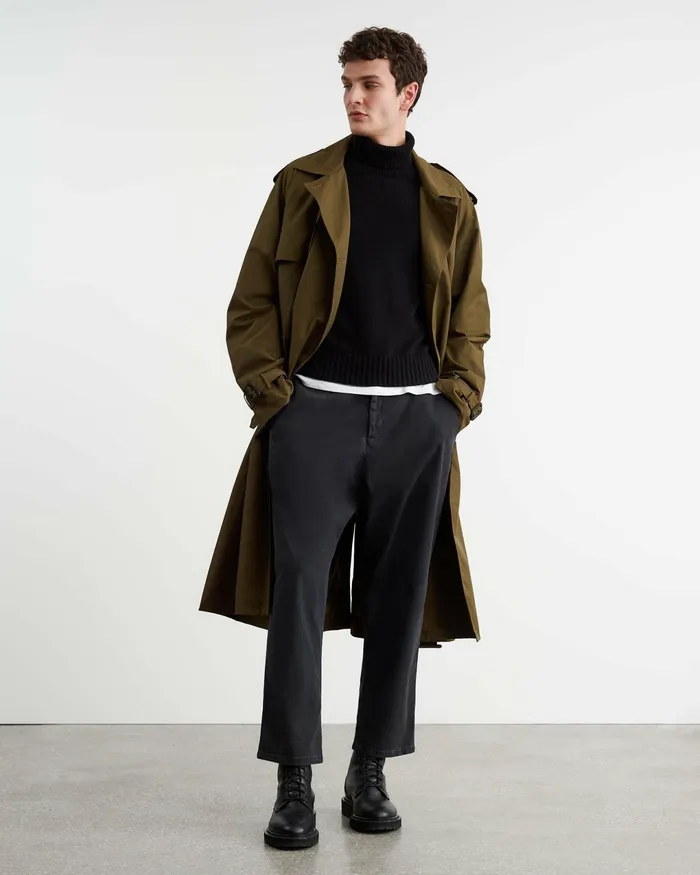 KIERAN TRENCH COAT Olive Green Men Nili Lotan Jackets and Coats