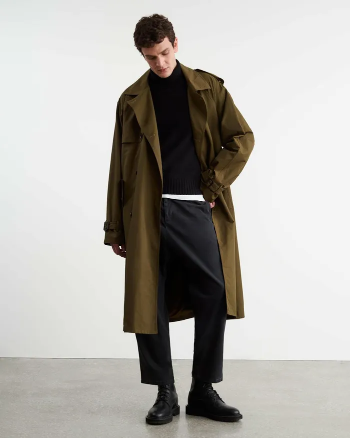 KIERAN TRENCH COAT Olive Green Men Nili Lotan Jackets and Coats